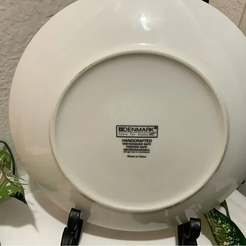 Denmark Tools For Cooks Set Of 4 White Porcelain Dinner Plates 10 3/4